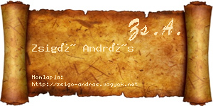 Zsigó András névjegykártya