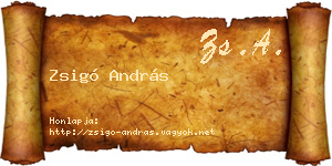 Zsigó András névjegykártya